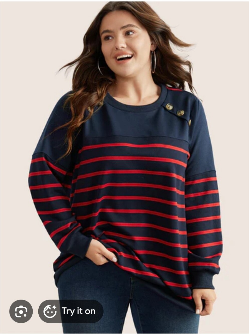 5/$30 BloomChic  Navy and Red Striped Sweater Size 28